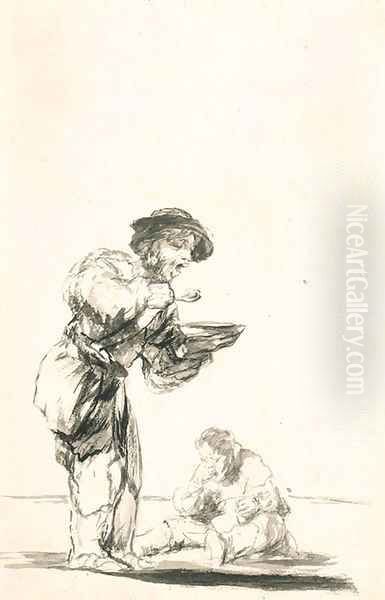 Untitled Oil Painting by Francisco Goya Fuendetodos