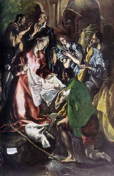 Adoration of the Shepherds (detail) 1596-1600 Oil Painting by El Greco (Domenikos Theotokopoulos)