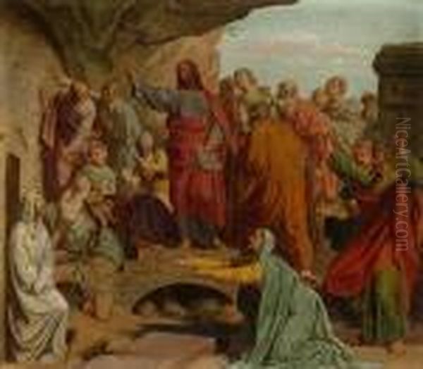 Die Auferweckung Des
 Lazarus Oil Painting by Josef Von Fuhrich