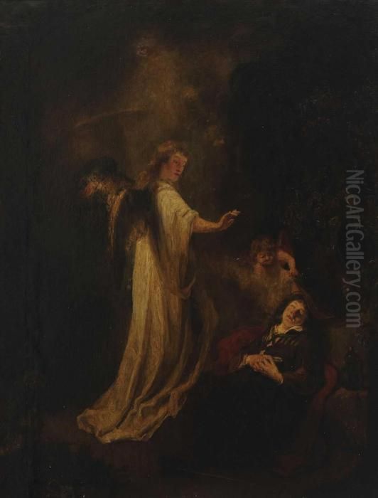 Jakobs Traum Von Der Himmelsleiter Oil Painting by Eduard Karl Franz von Gebhardt