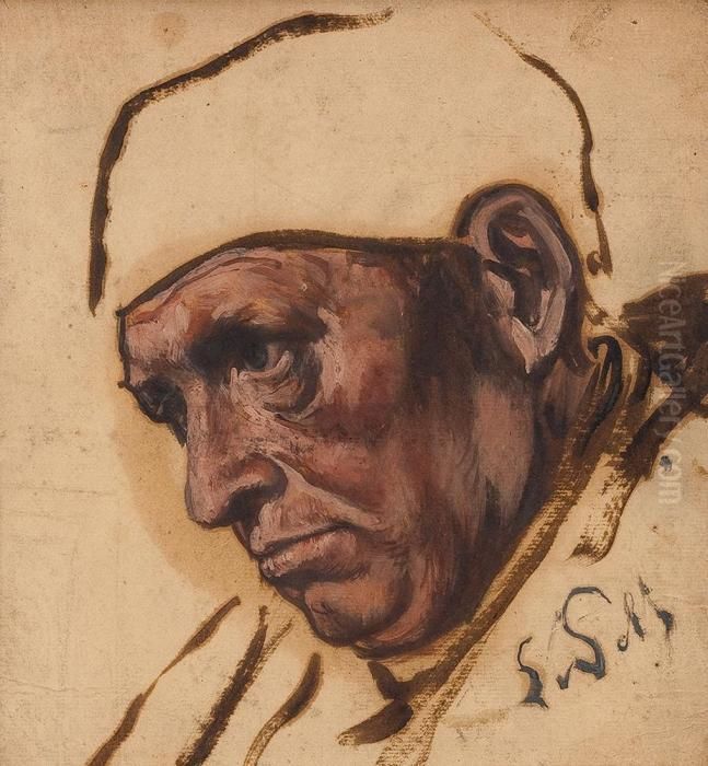 Studie Eines Klerikers Oil Painting by Eduard Karl Franz von Gebhardt