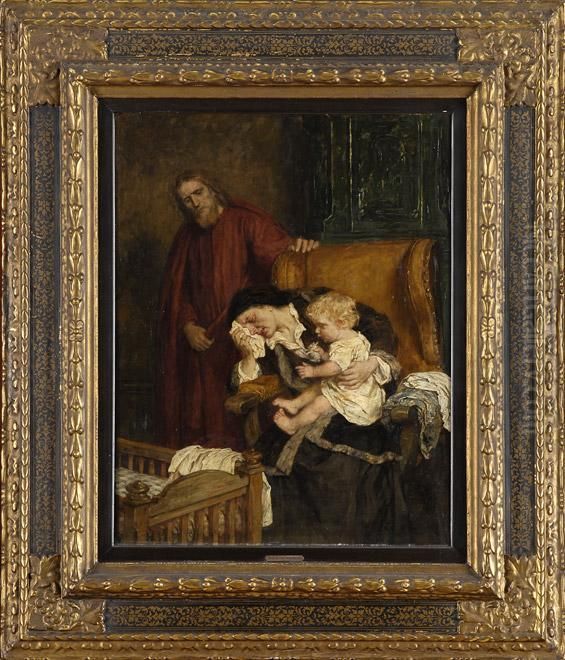 Mutterschmerz. Oil Painting by Eduard Karl Franz von Gebhardt