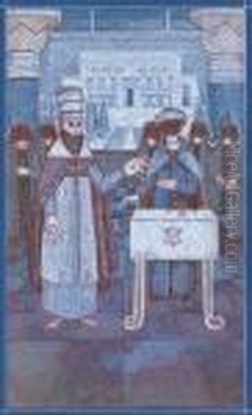 Feines Geglattetes Okalbleder 
Mit Gepragtem Rtitel Und Einfacher Deckelfilete (rucken Etwas Gebraunt 
Und Fleckig) In Opappschuber Oil Painting by Johann Wolfgang von Goethe