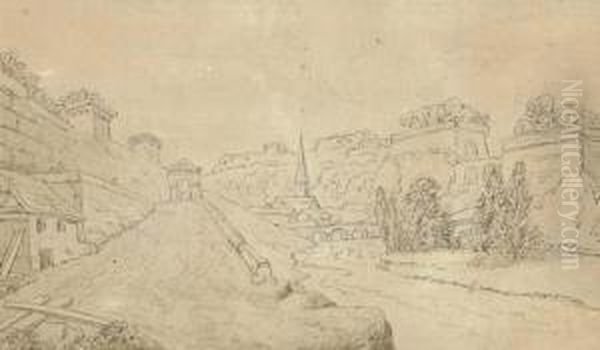The Ramparts Of Luxemburg, With 
The Triererbergstrasse In Theforeground And The Altzette Bridge To The 
Left Oil Painting by Johann Wolfgang von Goethe