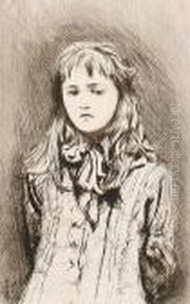 Portrait Of A Girl Oil Painting by Sir Hubert von Herkomer