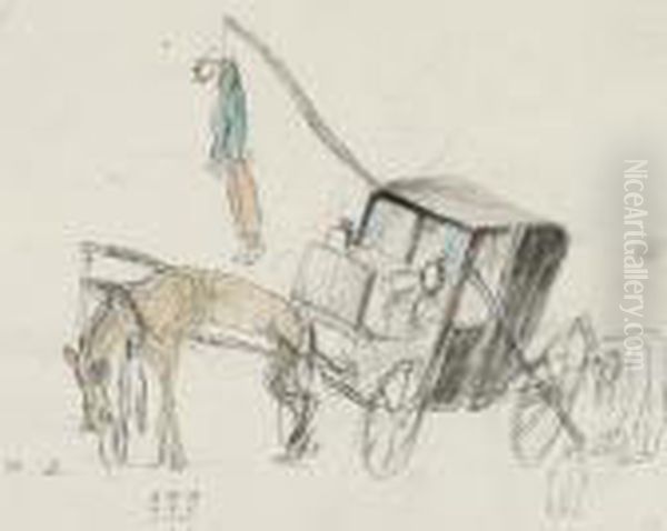 Letzte Fahrt Oil Painting by Fritz Von Herzmanovsky-Orlando