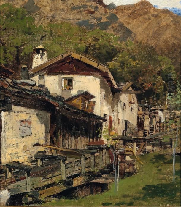 Mulino In Montagna Oil Painting by Theodor von Hormann
