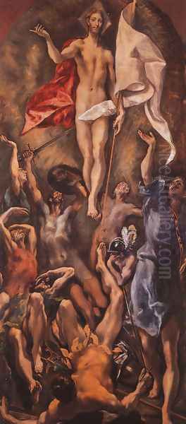 Resurrection, 1584-94 Oil Painting by El Greco (Domenikos Theotokopoulos)