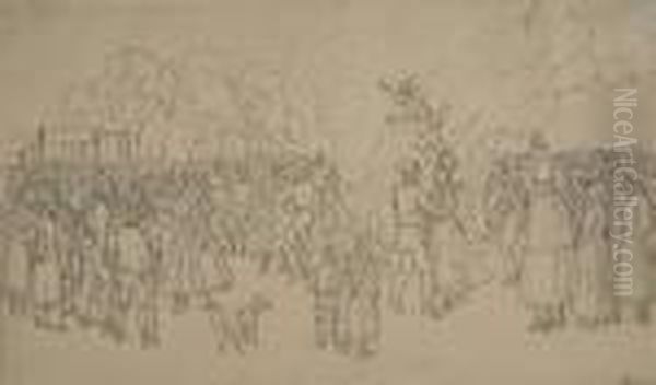 Der Johannistanz. Oil Painting by Wilhelm Alexander W. Von Kobell