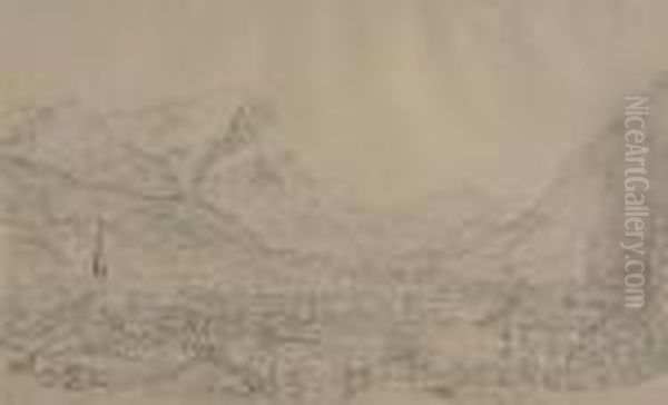 Garmisch-partenkirchen. Oil Painting by Wilhelm Alexander W. Von Kobell