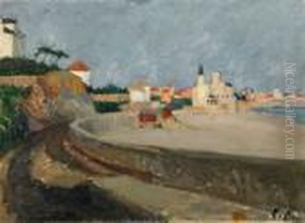 Stadt An Der Spanischen Kuste Oil Painting by Leo Von Konig