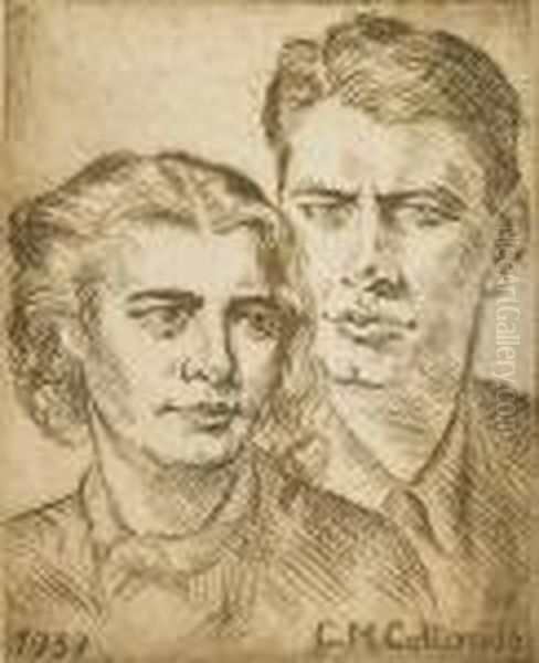 Junges Paar Oil Painting by Constantin Von Mitschke Collande