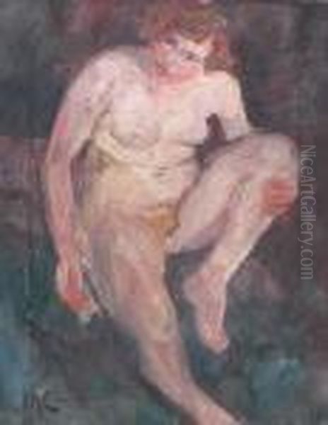 Weiblicher Akt Oil Painting by Constantin Von Mitschke Collande