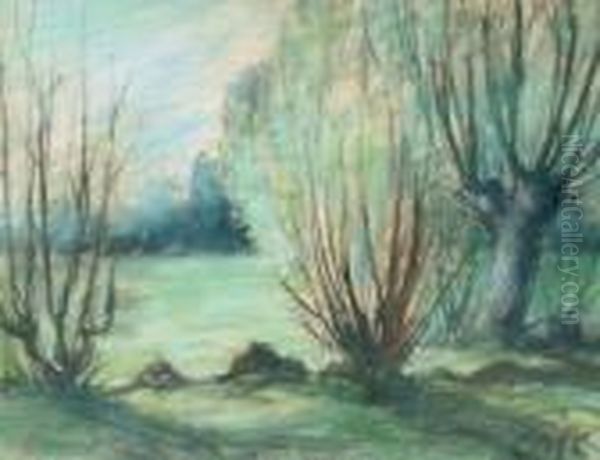 Uferlandschaft Oil Painting by Constantin Von Mitschke Collande