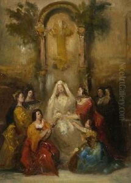 Vor Der Einkleidung Oil Painting by Carl Theodor Von Piloty