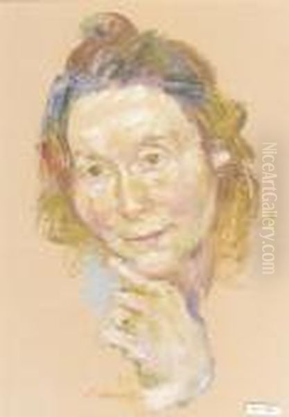 Portrait Einer Frau. Oil Painting by Alexander Leo Von Soldenhoff