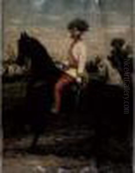 Portrait Equestre De L'empereur D'autriche Francois - Joseph Oil Painting by Otto Karl Kasimir Von Thoren