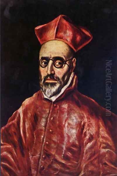 Portrait of Cardinal Niño de Guevara (detail) Oil Painting by El Greco (Domenikos Theotokopoulos)