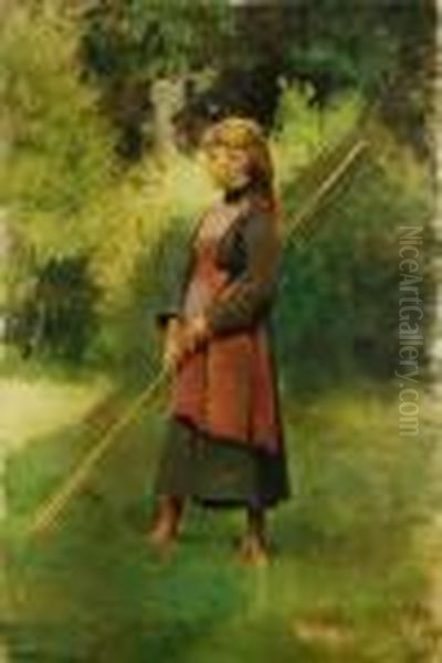 Neben Liebermann, Corinth Und 
Slevogt Der Bekannteste Vertreter Des Deutschen Impressionismus. Oil Painting by Fritz von Uhde