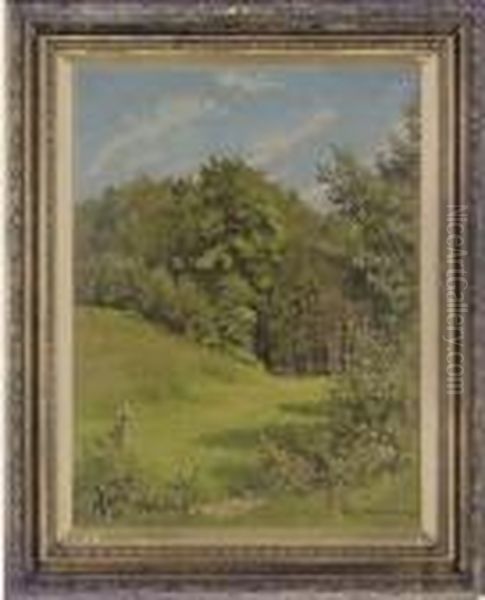 At The Edge Of The Wood Oil Painting by Hans Richard Von Volkmann