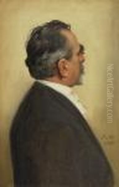 Bildnis Des Berliner Malers Felix
 Possart Oil Painting by Anton Alexander von Werner