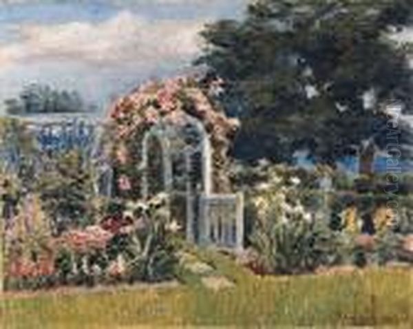 The Garden Gate Oil Painting by Robert William Vonnoh