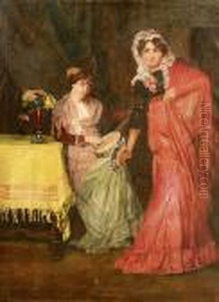 A Tanc Oil Painting by Erno Ernest Voros Von Bel