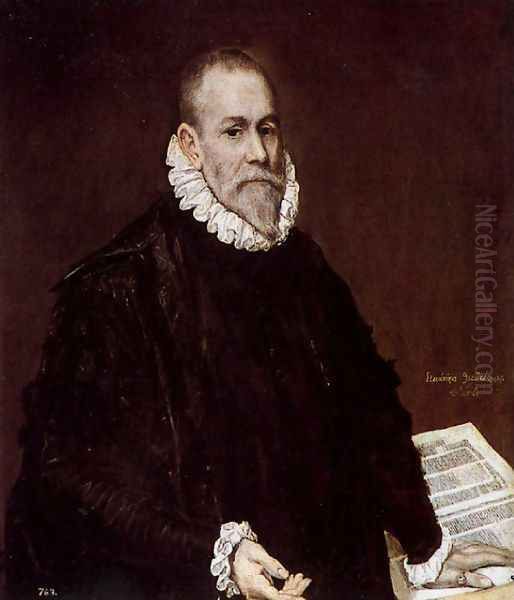 Portrait of Doctor Rodrigo de la Fuente (El Médico) 1588-89 Oil Painting by El Greco (Domenikos Theotokopoulos)