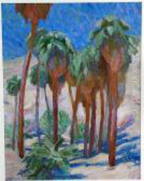 Palm Canyon Oil Painting by Edouard Vysekal