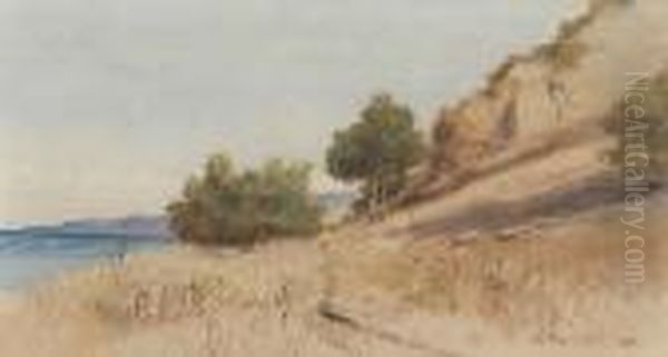 A Path Along The Coast, 1890; A 
Country House, 1892; A Path Through The Field, 1890 (a Group Of Three) Oil Painting by Elmer Wachtel