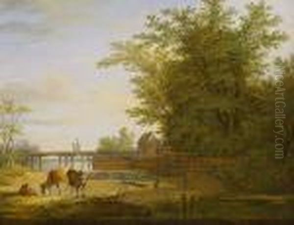 Gegend Bei Giesing Unweit
 Munchen Oil Painting by Max Joseph Wagenbauer