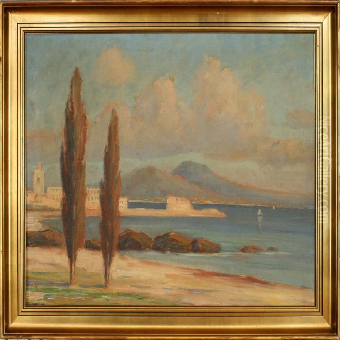 Scenery From A Lake Oil Painting by Carl Wagner