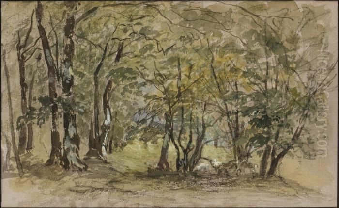 Skogsdunge. Oil Painting by Alfred Wahlberg