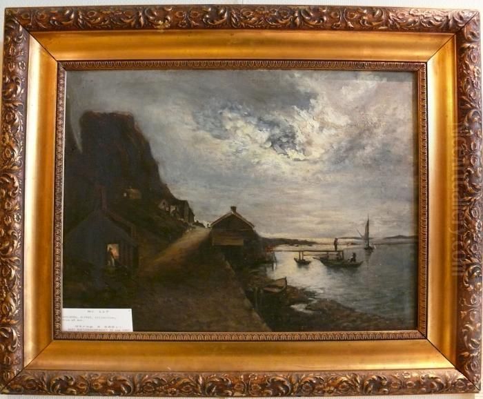 Landskap. Oil Painting by Alfred Wahlberg