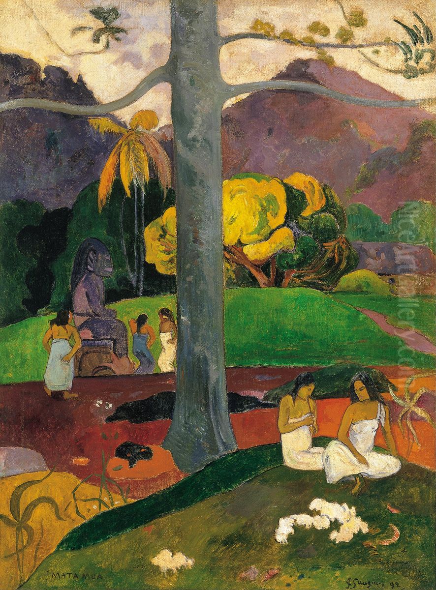 Mata Mua Oil Painting by Paul Gauguin