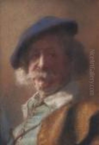 Man Wearing A Cap Oil Painting by John Wainwright