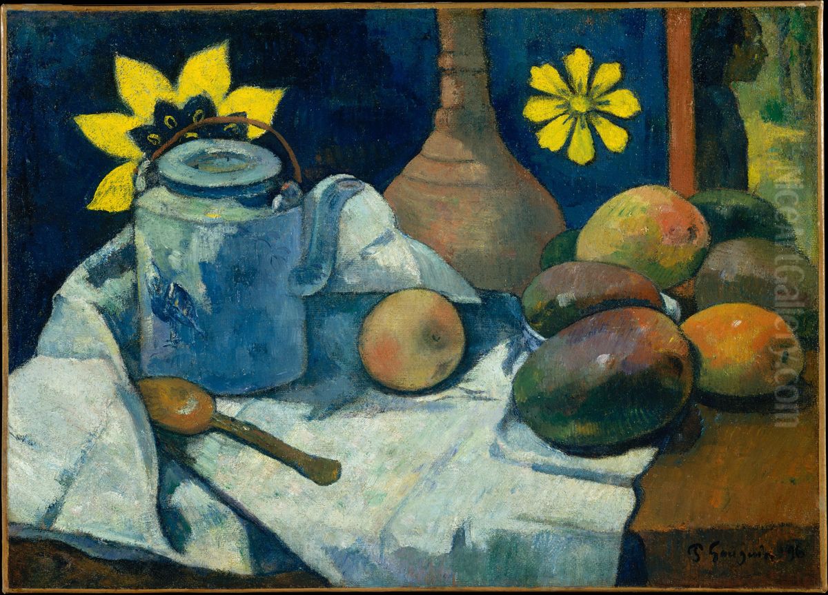 Still Life With Teapot And Fruit Oil Painting by Paul Gauguin