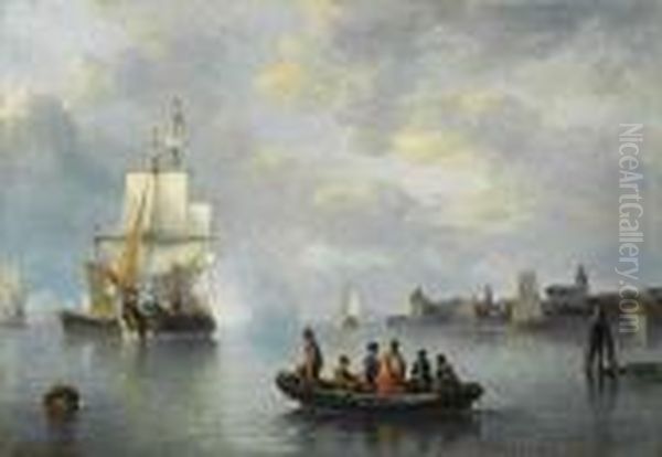 Hafenszene Oil Painting by Antonie Waldorp