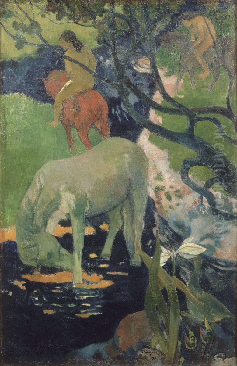 The White Horse Oil Painting by Paul Gauguin