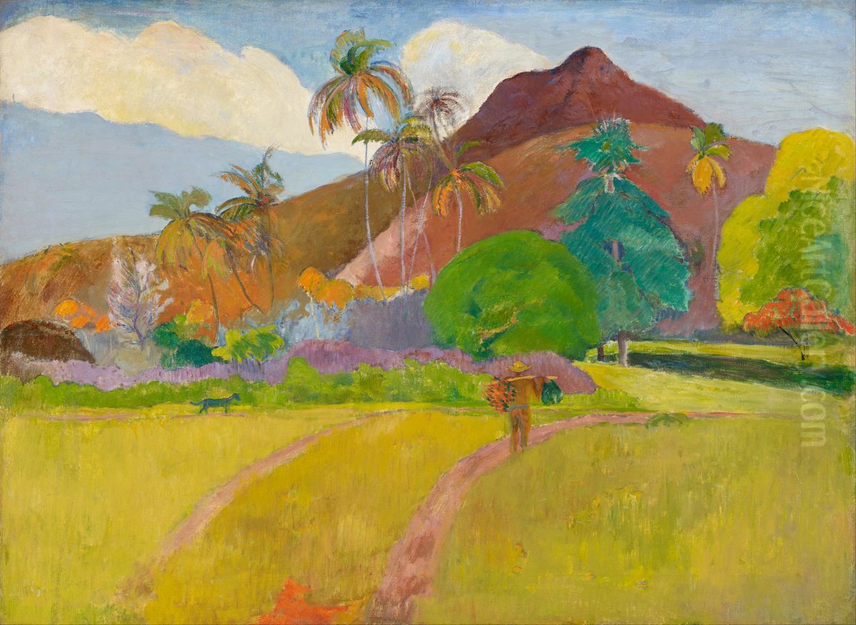 Tahitian Landscape Oil Painting by Paul Gauguin