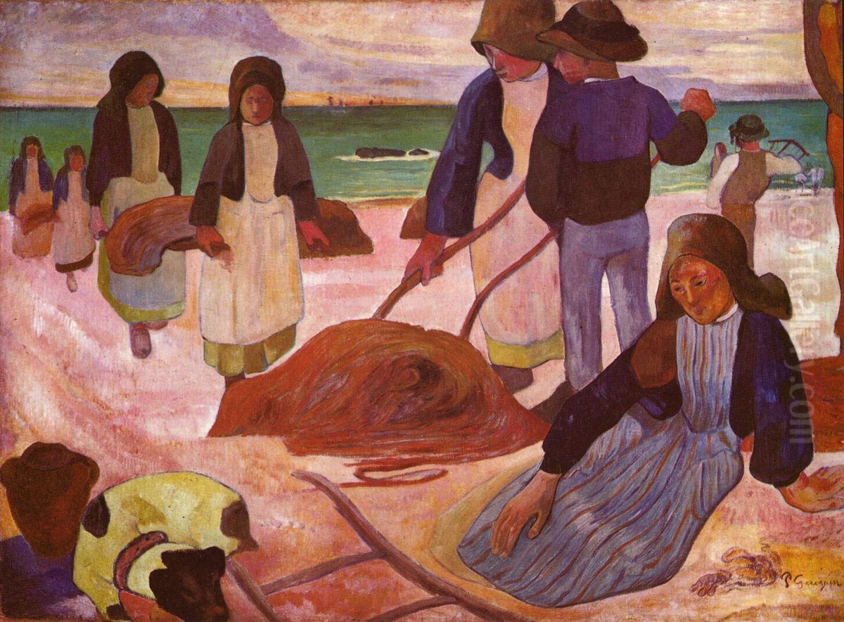Seaweed Gatherers Oil Painting by Paul Gauguin