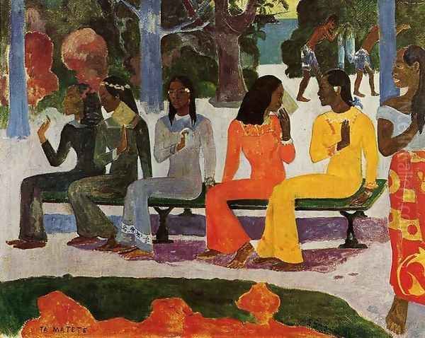 Ta Matete Aka The Market Oil Painting by Paul Gauguin