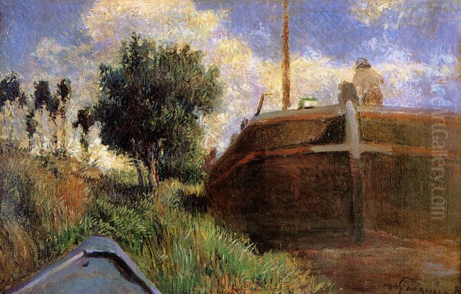 Blue Barge Oil Painting by Paul Gauguin