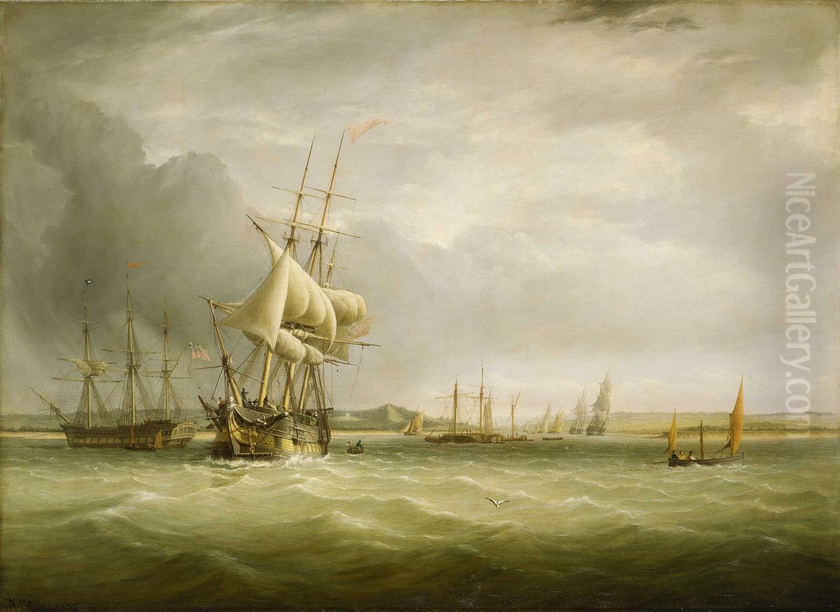 Shipping In The Bristol Channel Oil Painting by Joseph Walter