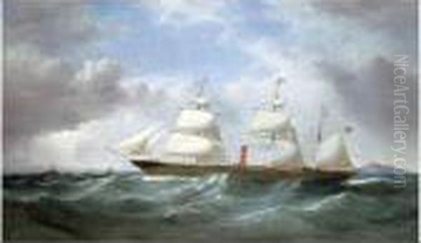 The Iron Screw Steamer African 
Requesting A Liverpool Pilot Off The Skerries, Anglesey, North Wales Oil Painting by Samuel Walters