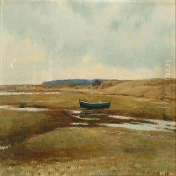 Dagnaes Beach At Horsen'sfiord Oil Painting by Albert Edward Wang