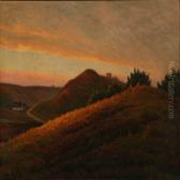 Landscape From Rageleje,denmark Oil Painting by Albert Edward Wang