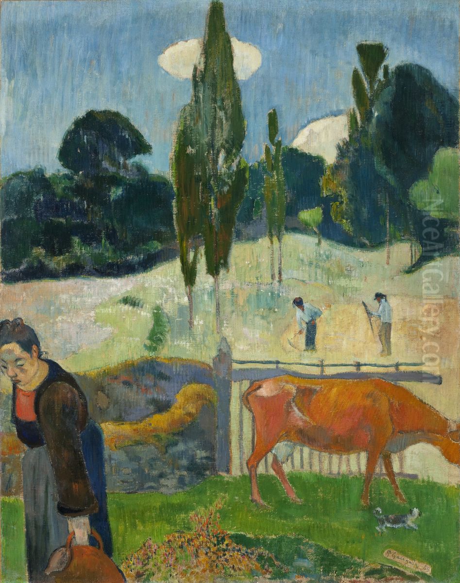 The Red Cow Oil Painting by Paul Gauguin