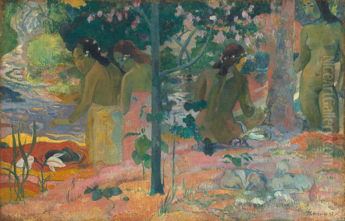 The Bathers Oil Painting by Paul Gauguin