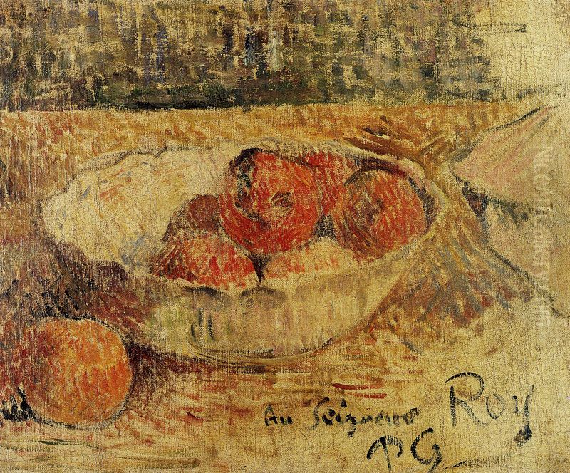Fruit In A Bowl Oil Painting by Paul Gauguin